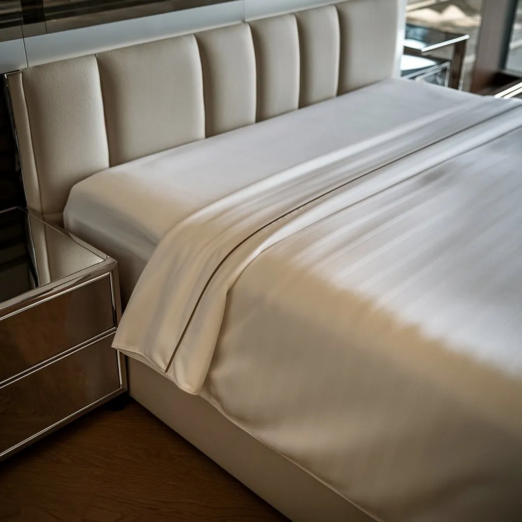 Close-up of an extra-deep pocket fitted sheet with reinforced elastic memory band