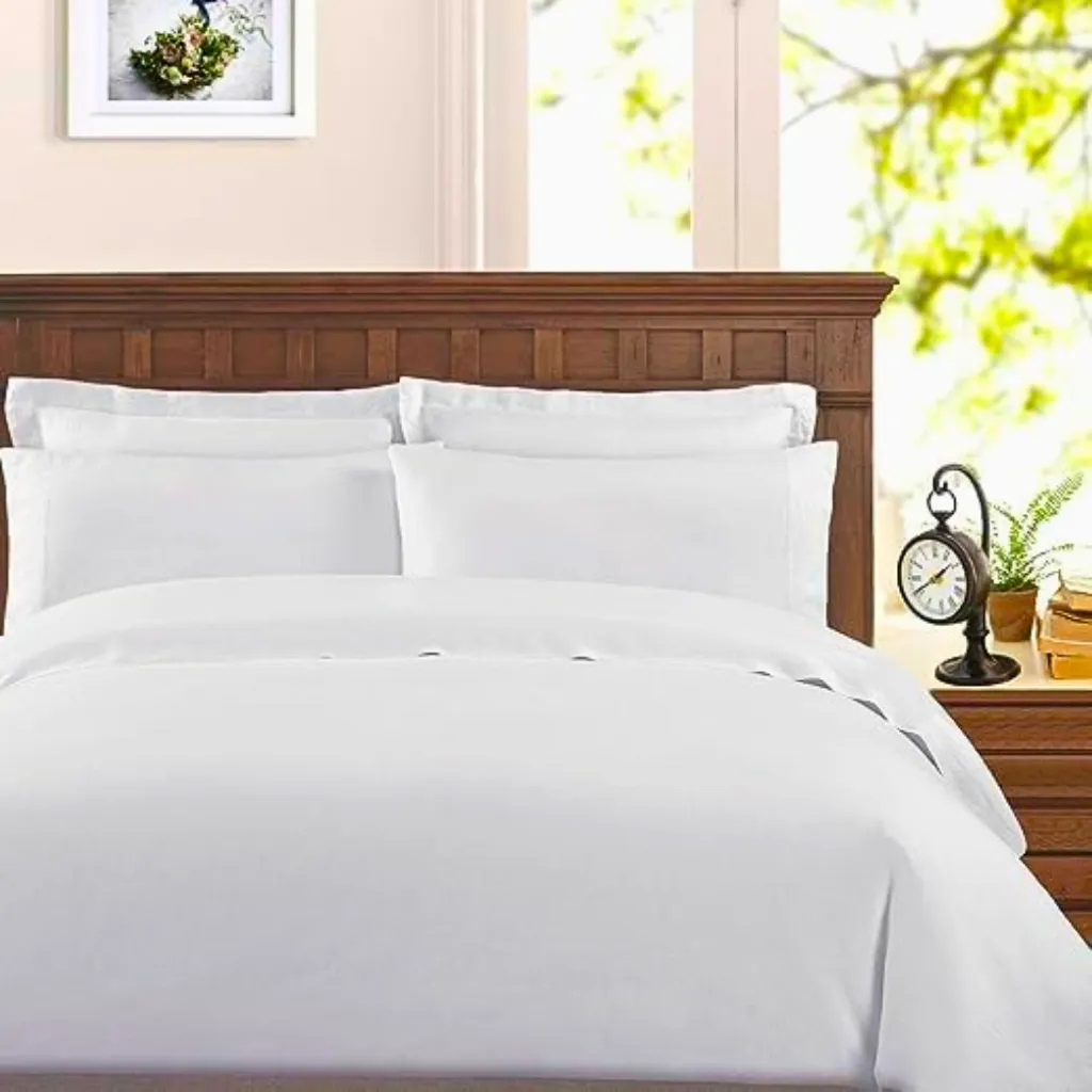 Premium white hotel duvet cover folded crisply