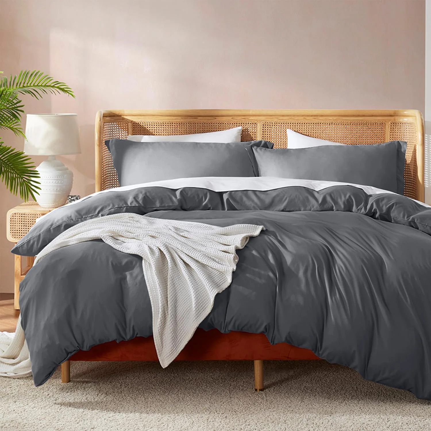 Nestl Dark Grey Duvet Cover Queen Size