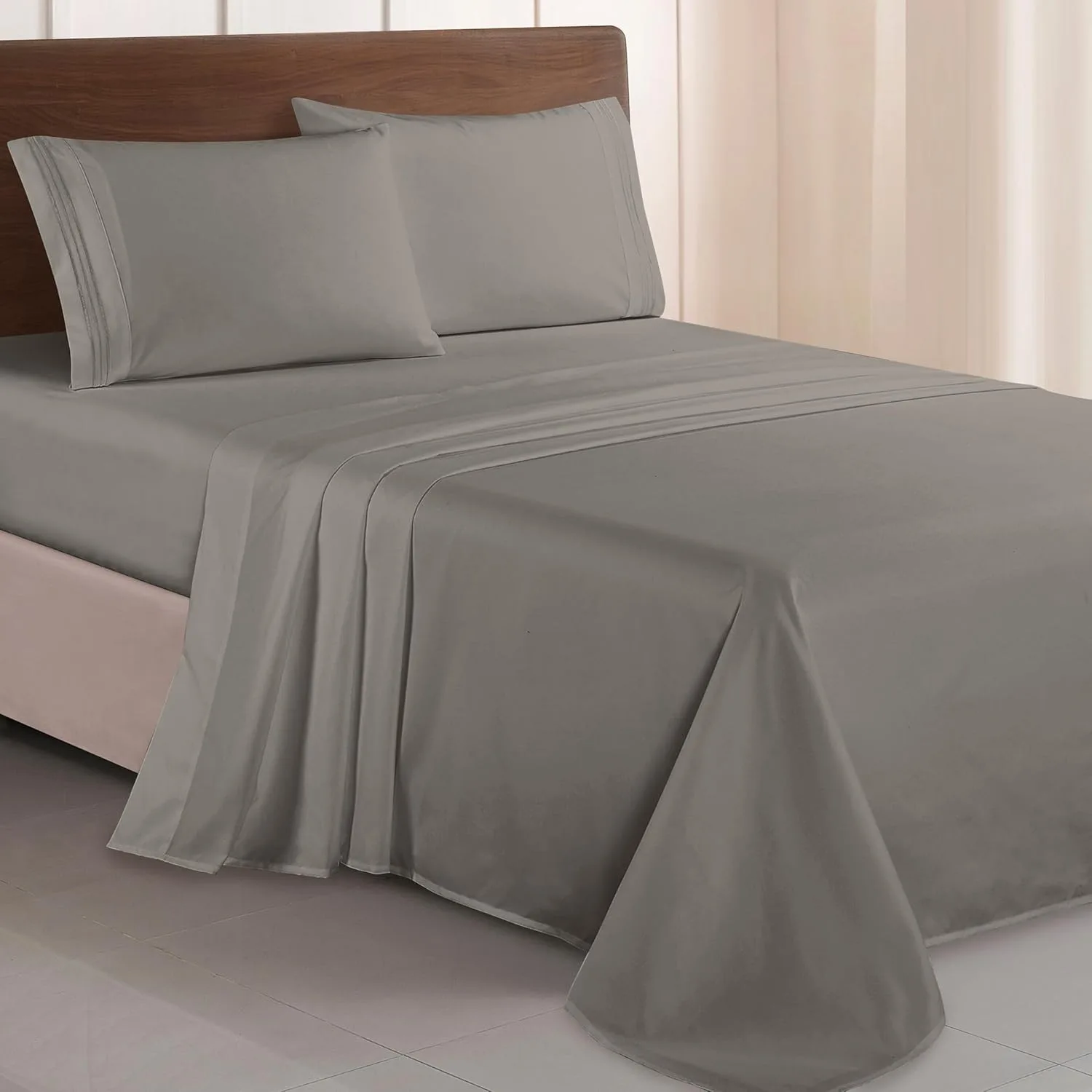 Elegant Comfort Luxurious 1500 Premium Hotel Quality Microfiber Three Line Embroidered Softest