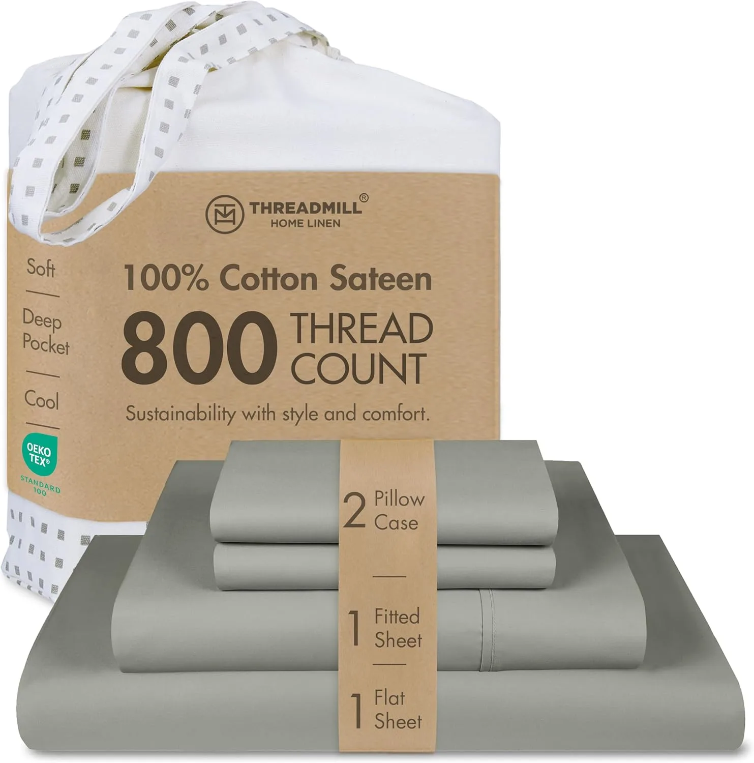 Threadmill Luxury 800 Thread Count King 100% Cotton Sheets
