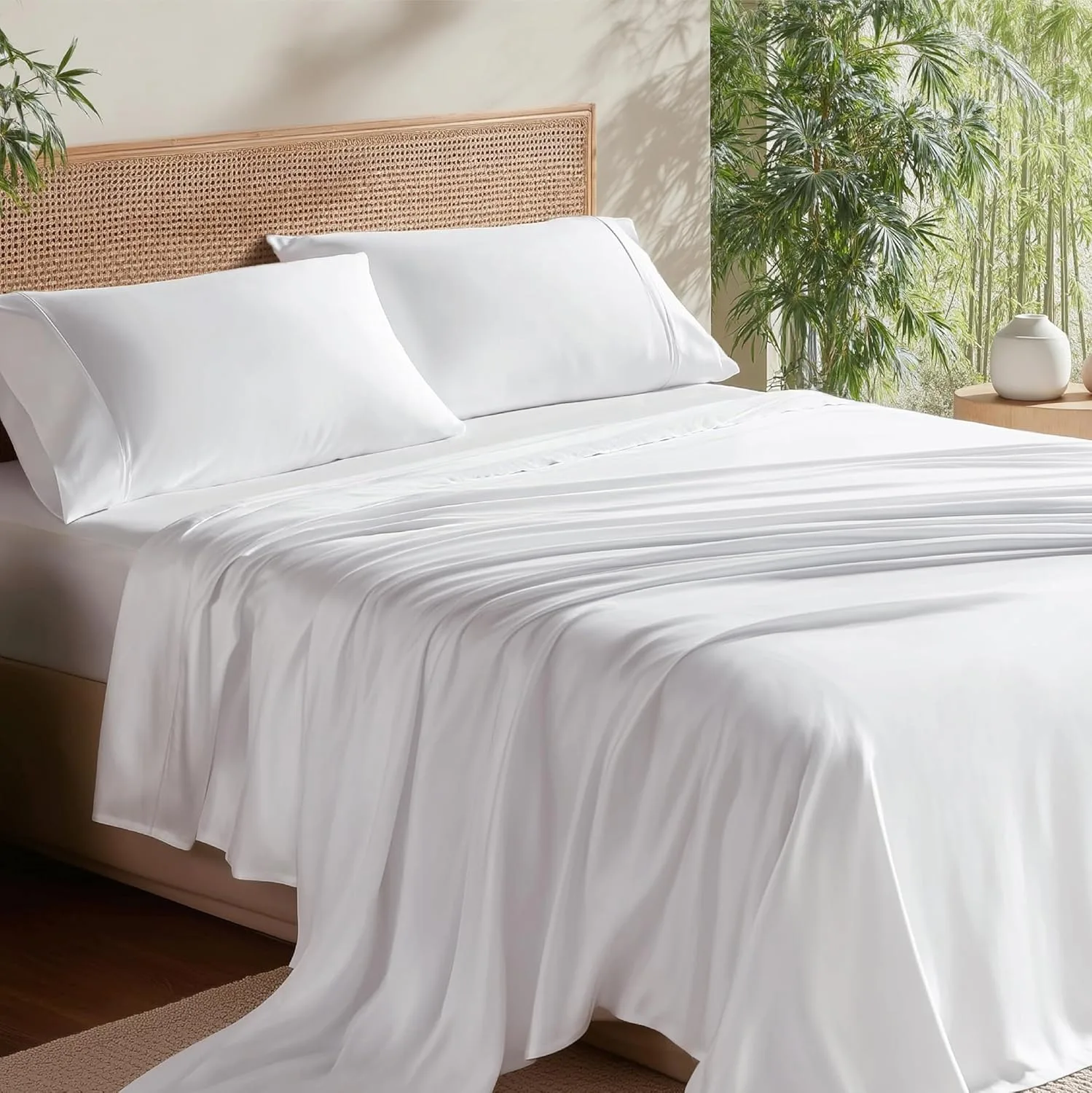 Bedsure Queen Sheet Set, Cooling Sheets for Queen Size Bed Set