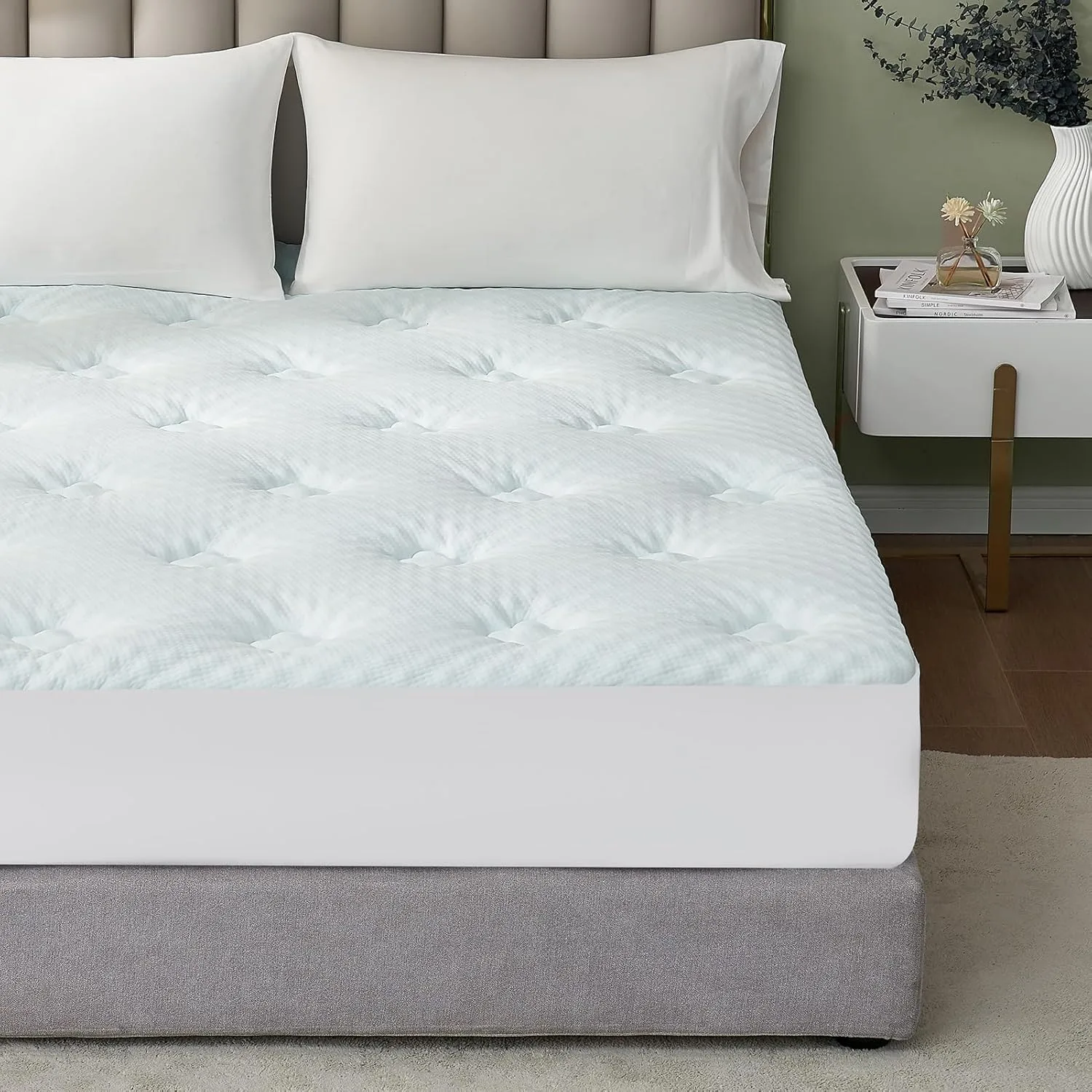 Hansleep Memory Foam Mattress Pad Topper Queen
