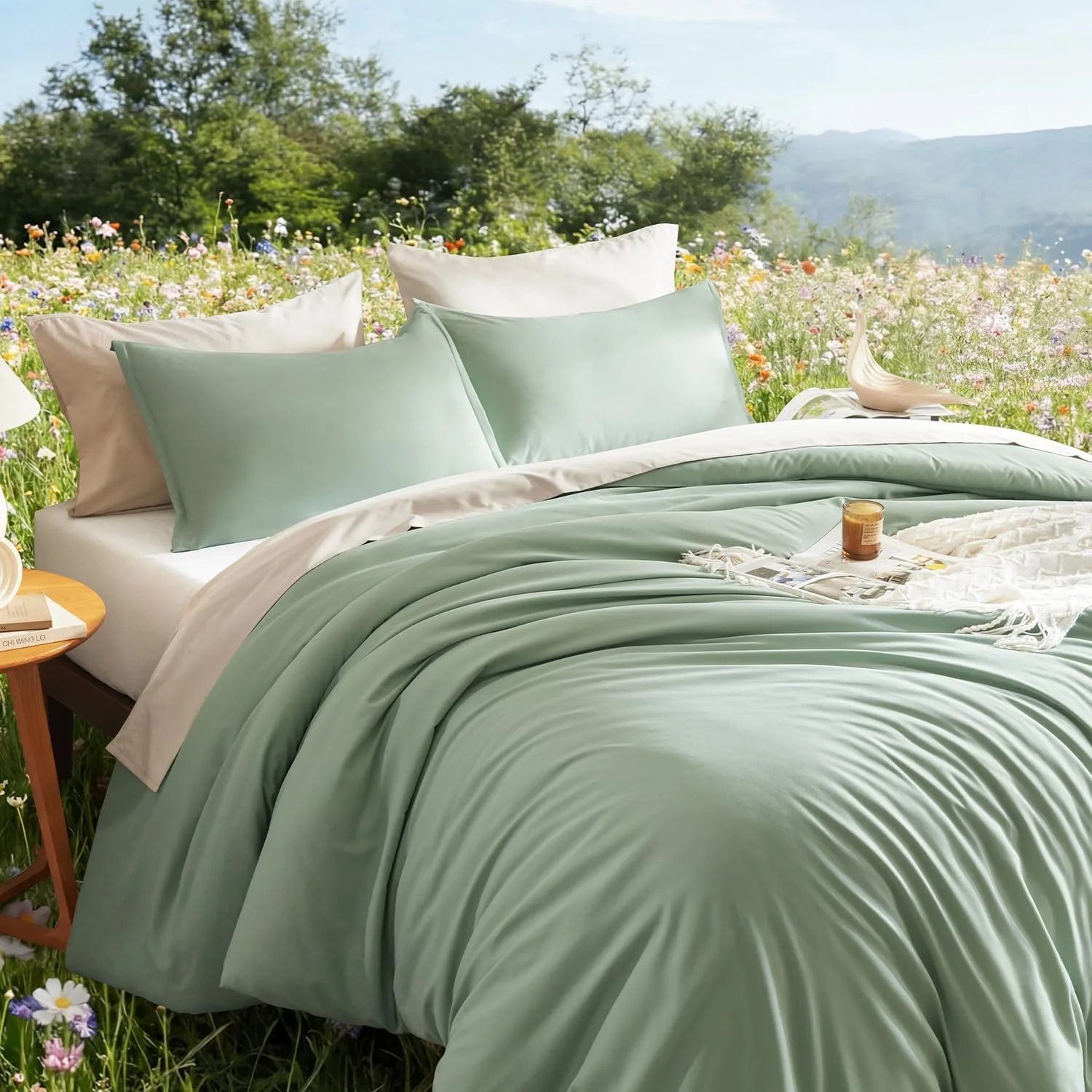 Litanika Queen Comforter Set Sage Green