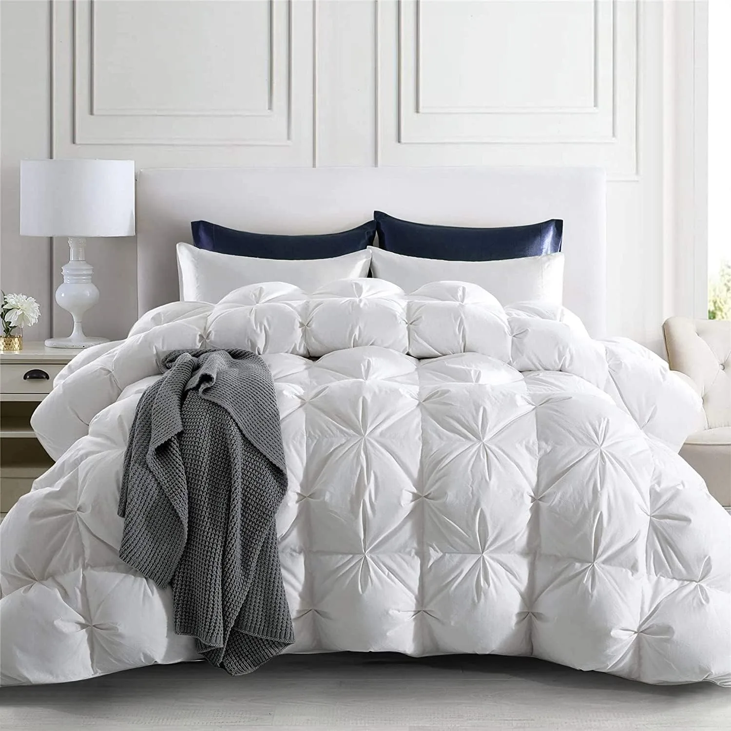 puredown® Goose Down Comforter Oversized King Size- 93% Goose Down Winter Duvet Insert