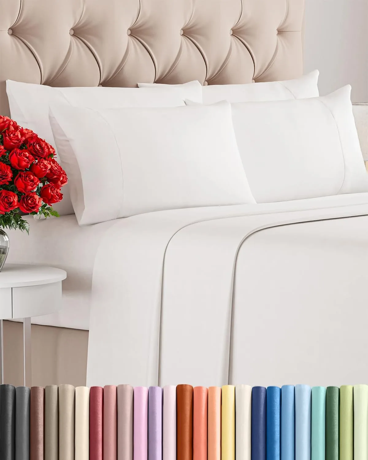 Queen 6 Piece Sheet Set - Comfy Breathable & Cooling